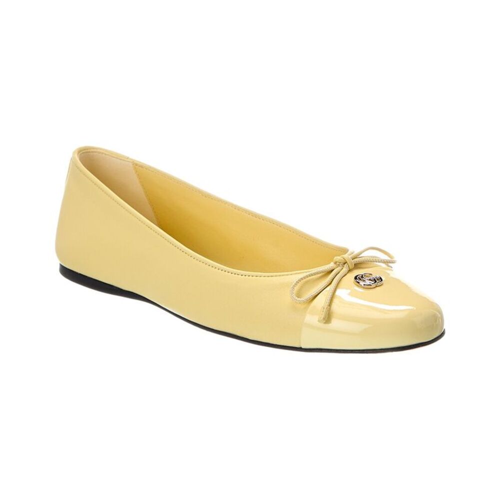 Gucci Double G Patent Ballerina Flat, Yellow